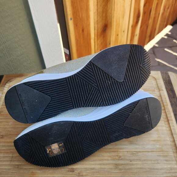 NWOB Michael Kors Skylar Sneaker Sock Gold Bootie - Picture 6 of 6